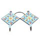 Turquoise And Yellow Tiny Floral Tiles Hooks